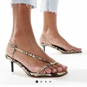 Strappy Snake Print Sandals